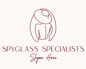 Pink Hat Lady Stylist logo design