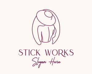 Pink Hat Lady Stylist logo design