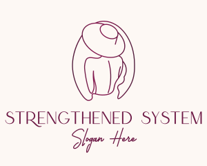 Pink Hat Lady Stylist logo design