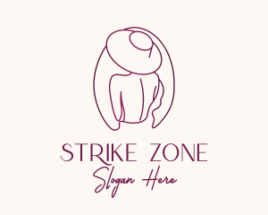 Pink Hat Lady Stylist logo design