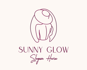 Pink Hat Lady Stylist logo design