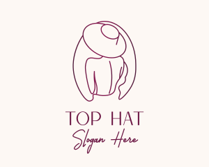 Pink Hat Lady Stylist logo design