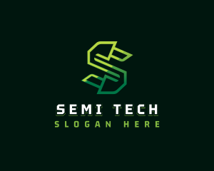 Geometric Tech Letter S logo design