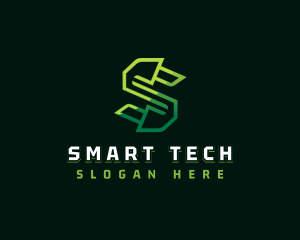 Geometric Tech Letter S logo design