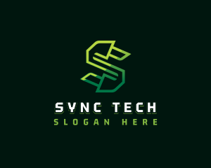 Geometric Tech Letter S logo design