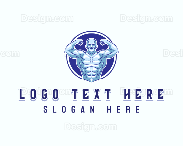 Strong Muscle Man Logo