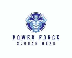 Strong Muscle Man logo design