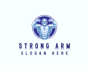 Strong Muscle Man logo design