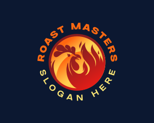 BBQ Hot Roast Chicken logo design