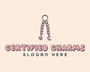 Beaded Charm Keychain logo design