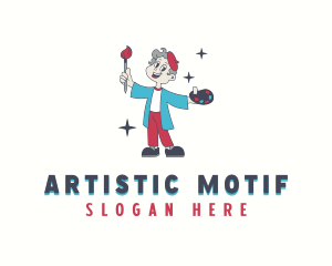 Cartoon Painter Artist logo design