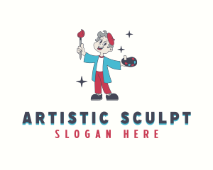 Cartoon Painter Artist logo design