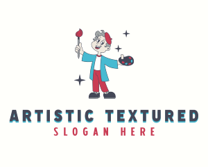 Cartoon Painter Artist logo design