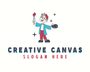 Cartoon Painter Artist logo