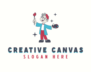 Cartoon Painter Artist logo design