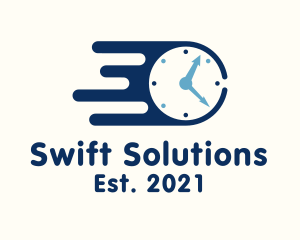 Blue Fast Clock logo design