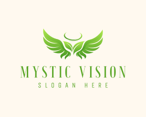 Angel Wings Leaf logo design