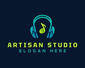 Music Headphones Studio logo design