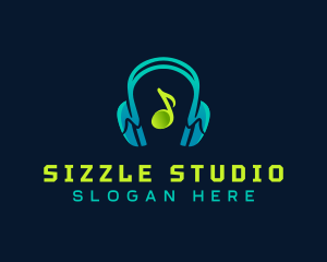 Music Headphones Studio logo design