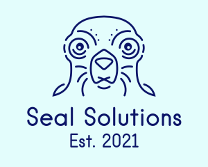 Blue Outline Seal  logo