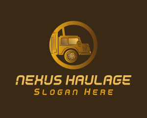 Gold Delivery Truck logo design