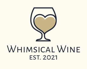 Heart Wine Glasses logo design