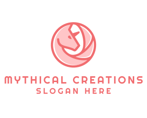 Cute Feminine Unicorn logo design