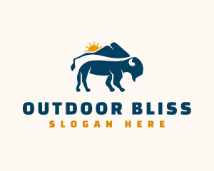 Wild Bison Buffalo logo design