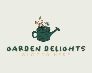 Flower Watering Can  logo design