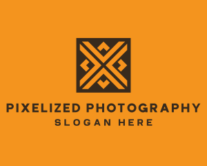 Diamond Tile Pattern Letter X logo design