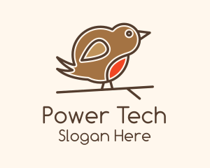 Perched Wren Bird Logo