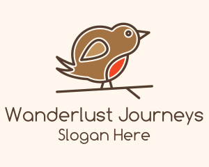 Perched Wren Bird Logo