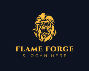 Flame Fierce Lion logo design