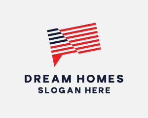 American Flag Chat  Logo