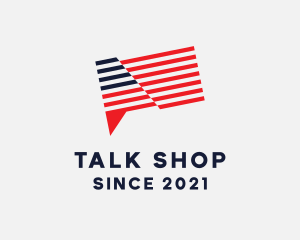 American Flag Chat  logo design