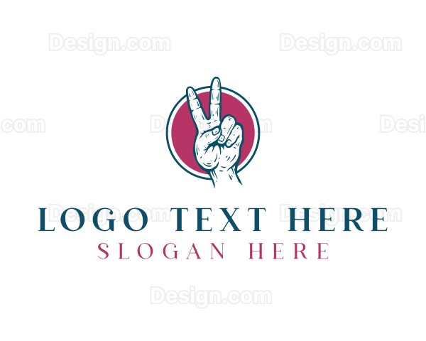 Hand Peace Sign Logo