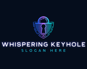 Shield Padlock Technology logo design