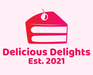 Cherry Cake Slice logo design