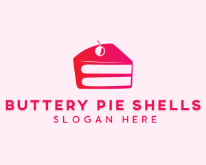 Cherry Cake Slice logo design