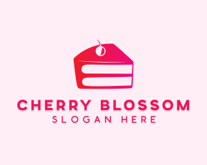 Cherry Cake Slice logo design