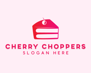 Cherry Cake Slice logo design