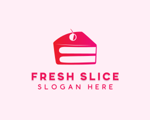 Cherry Cake Slice logo design