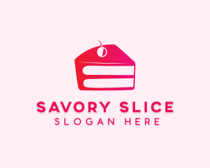 Cherry Cake Slice logo design