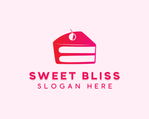 Cherry Cake Slice logo design