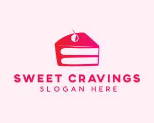 Cherry Cake Slice logo design