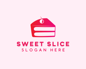 Cherry Cake Slice logo design