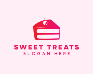 Cherry Cake Slice logo design