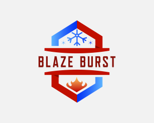 Fire Snowflake Heating Blaze logo design