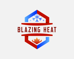 Fire Snowflake Heating Blaze logo design