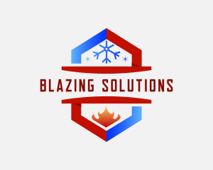 Fire Snowflake Heating Blaze logo design